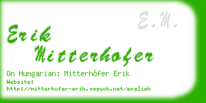erik mitterhofer business card